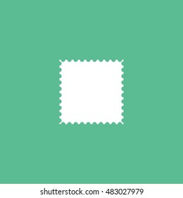 Postage Stamp Flat Icon On Green Background