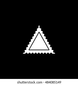Postage Stamp  Flat Icon On Black Background