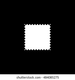 Postage Stamp  Flat Icon On Black Background