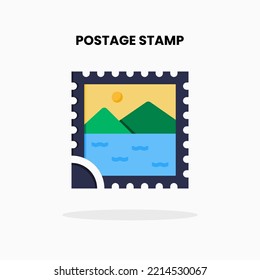 Postage Stamp flat icon. Vector illustration on white background.