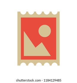 Postage stamp flat icon. You can be used Postage stamp icon for several purposes like: websites, UI, UX, print templates, promotional materials, info-graphics, web and mobile phone apps.