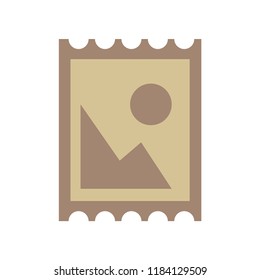 Postage stamp flat icon. You can be used Postage stamp icon for several purposes like: websites, UI, UX, print templates, promotional materials, info-graphics, web and mobile phone apps.