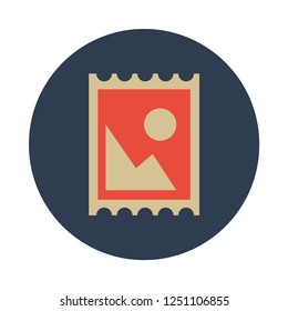 Postage stamp flat icon. You can be used Postage stamp icon for several purposes like: websites, UI, UX, print templates, promotional materials, info-graphics, web and mobile phone apps.