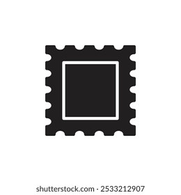 Ícone de quadro de carimbo postal Ilustração de linha plana