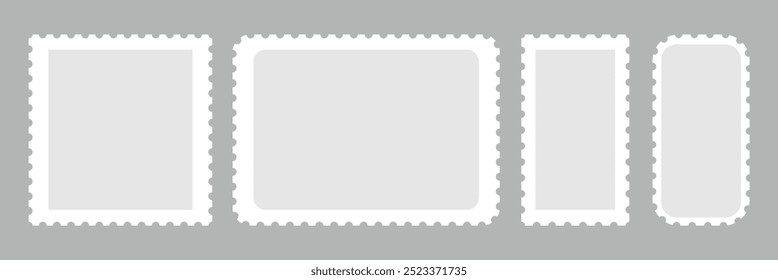 Conjunto de quadros de carimbo postal. ilustração vetorial de carimbo postal em branco eps 10.