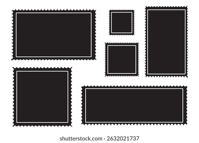 Postage stamp frame set. blank postage stamp vector illustration eps 10.