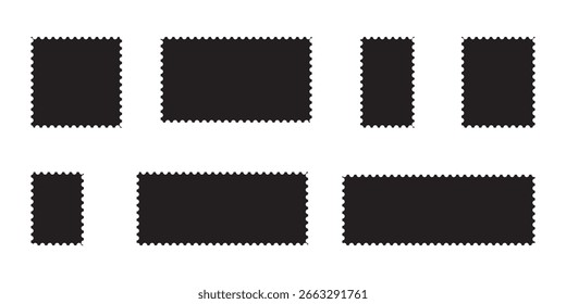 Conjunto de quadros de carimbo postal. ilustração vetorial de carimbo postal em branco eps 10
