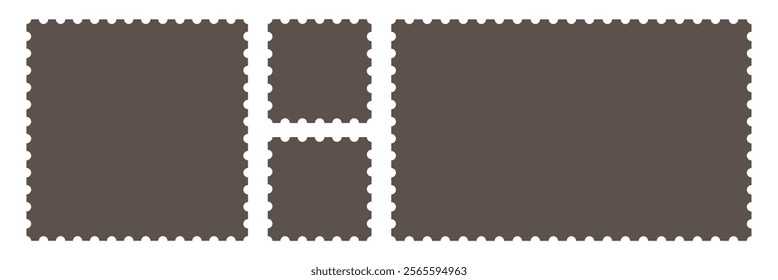 Postage stamp frame set. postage stamp vector