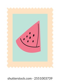 Briefmarke mit Fruchtsymbol einzeln