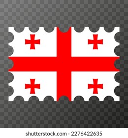 Postage stamp with Georgia flag. Vector illustration.