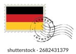 Postage stamp Germany. Rubber postal stamp. Vintage vector illustration in grunge style.