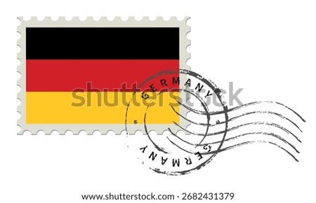 Postage stamp Germany. Rubber postal stamp. Vintage vector illustration in grunge style.
