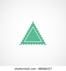 Postage Stamp Green Flat Icon On White Background