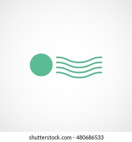 Postage Stamp Green Flat Icon On White Background