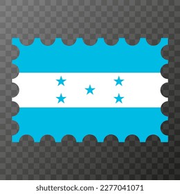 Postage stamp with Honduras flag. Vector illustration.