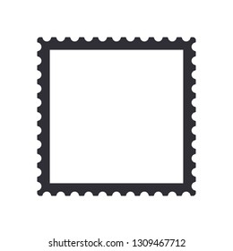 Postage stamp icon. Stamp icon. Blank postage stamp. Post ticket. Picture frame. Vintage frame. Vector illustration. Color easy to edit. Transparent background.