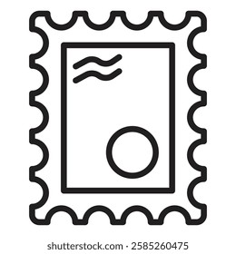 Postage stamp icon Isolated flat vector in outline