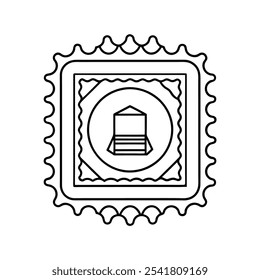 Ilustración vectorial de icono de sello postal