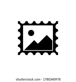 Postage stamp icon vector simple design