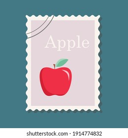 Postage stamp with the image of an apple
