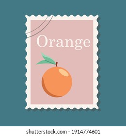 Postage stamp with the image of an orange