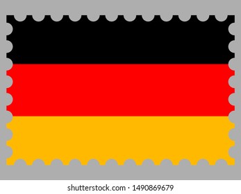 Postage stamp isolated on background with National flag of Federal Republic of Germany. original colors and proportion. Simply vector illustration, from countries flag set.