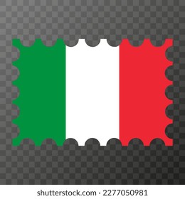 Sello de rehenes con bandera italiana. Ilustración vectorial.