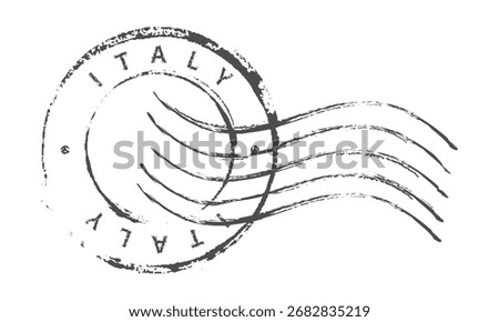 Postage stamp Italy. Rubber postal stamp. Vintage vector illustration in grunge style.