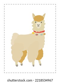 postage stamp with a lama