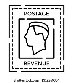Postage stamp line icon 