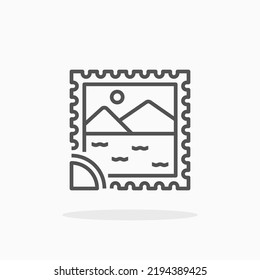 Postage Stamp line icon. Editable stroke and pixel perfect. Can be used for digital product, presentation, print design and more.