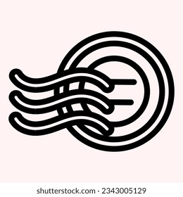 Postage stamp line icon. Letter post signs with wave. Postal service vector design concept, outline style pictogram on white use for and app. Eps 10.