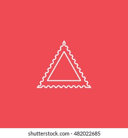 Postage Stamp Line Icon On Red Background
