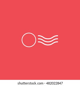 Postage Stamp Line Icon On Red Background