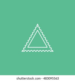 Postage Stamp Line Icon On Green Background