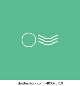Postage Stamp Line Icon On Green Background
