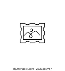 Postage Stamp Line Style Icon Design
