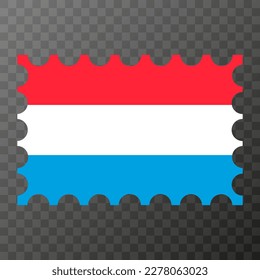Postage stamp with Luxembourg flag. Vector illustration.