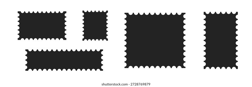 Sello postal y sobre postal, marco vintage en blanco y Plantilla de borde, Ilustración vectorial para carta, postal y diseño de entrega