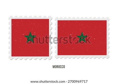 Postage stamp Morocco. Vintage vector illustration in grunge style.