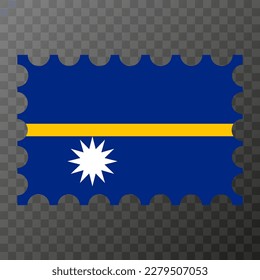 Sello de rehenes con bandera de Nauru. Ilustración vectorial.