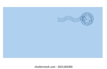 Postage stamp on letter. vector