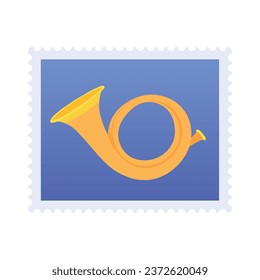 Postage stamp on white background