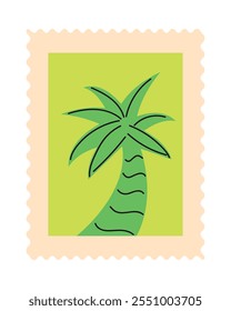 Briefmarke mit Palmensymbol einzeln