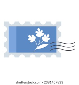 Postage stamp post office element. Vector illustration with post office theme and flat vector style. Editable vector.