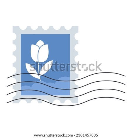 Postage stamp post office element. Vector illustration with post office theme and flat vector style. Editable vector.