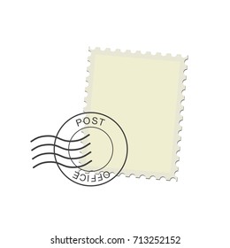 Postage Stamp And Postmark. Realistic Isolated Vector Illustration On White Background.