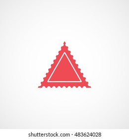 Postage Stamp Red Flat Icon On White Background