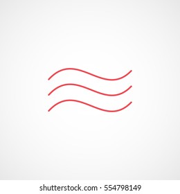 Postage Stamp Red Line Icon On White Background