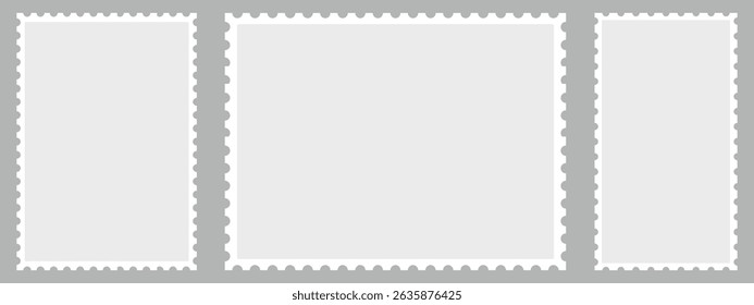 Postage stamp set. Clean postage stamp template. Postage icon.	